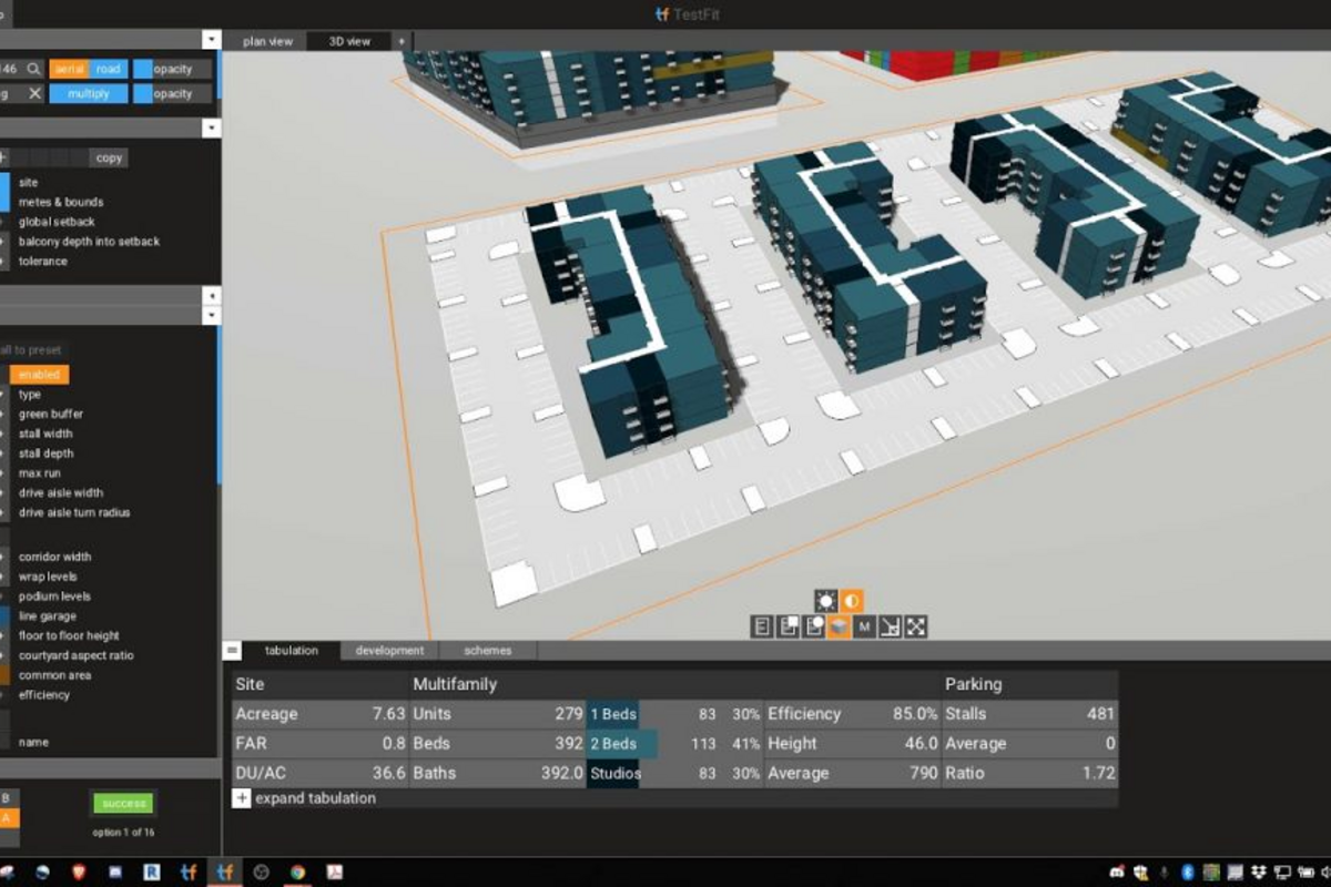 Testfit Interface Screenshot