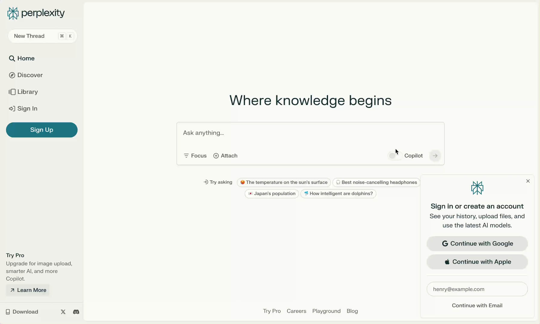Perplexity Interface