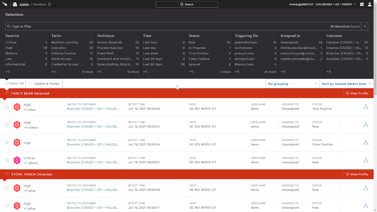 Crowdstrike Interface Screenshot