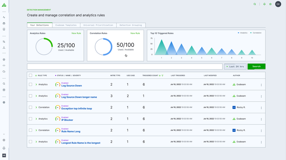 Exabeam Interface Screenshot