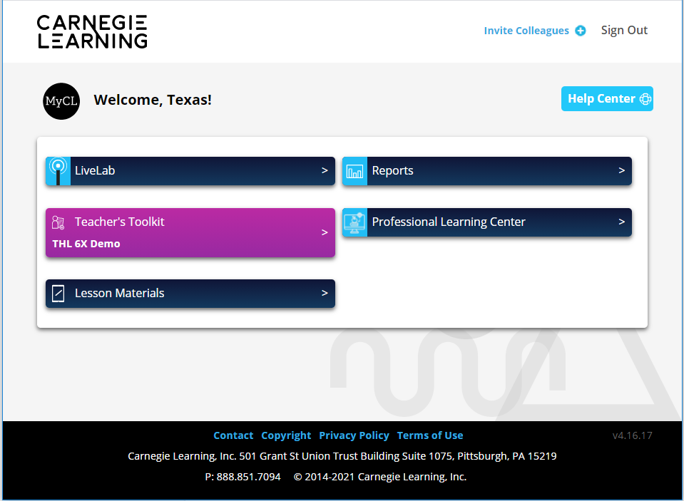 Carnegie Learning Interface Screenshot