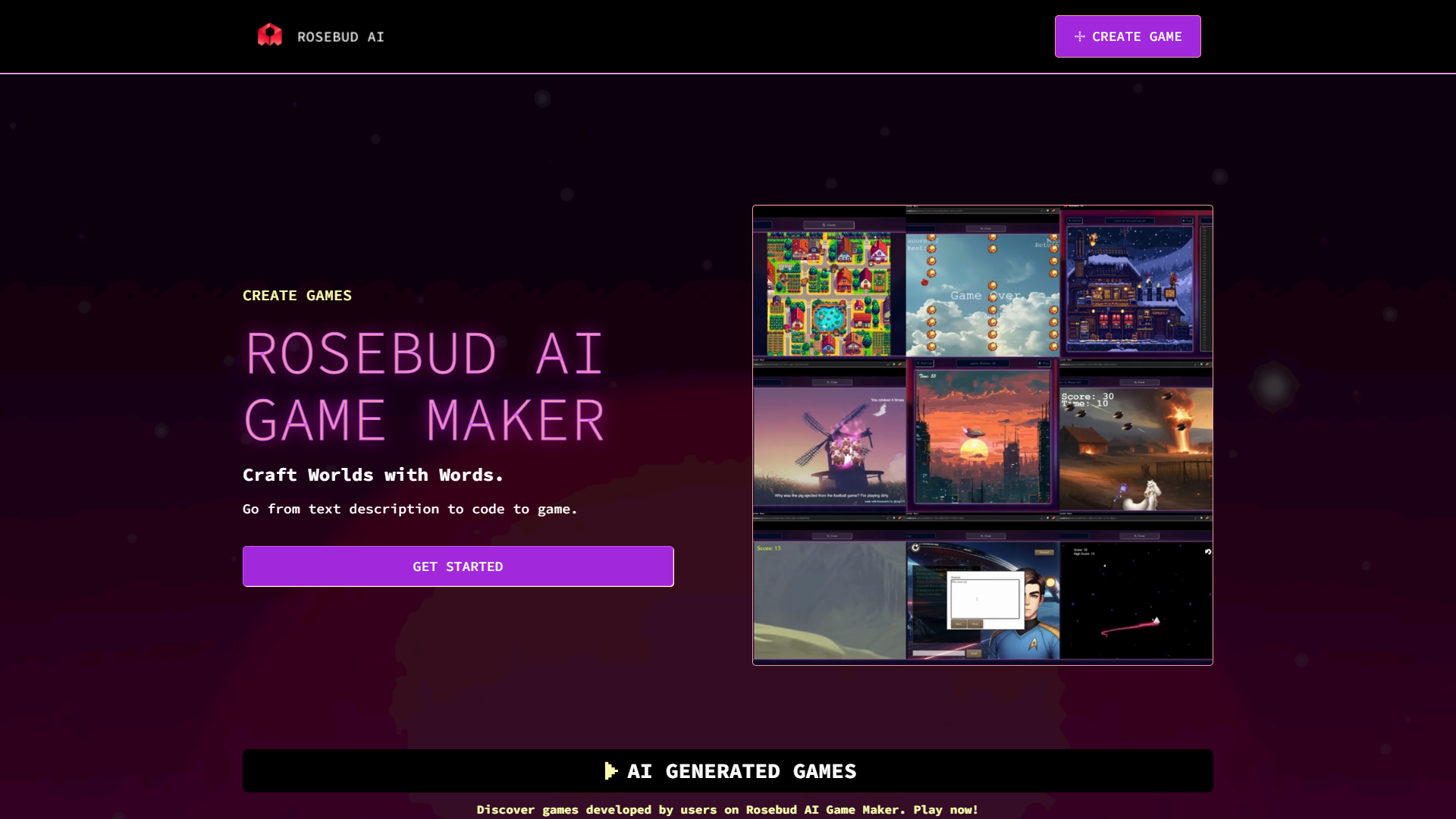 Rosebud Ai Interface Screenshot
