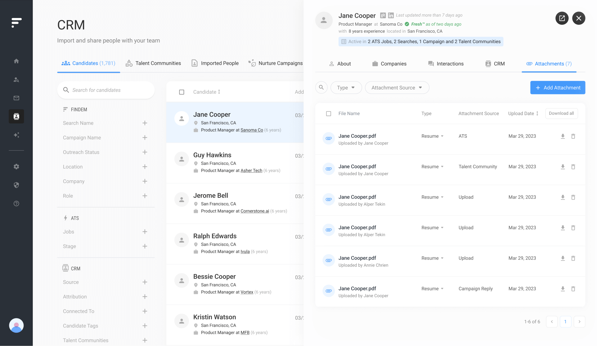 Findem Interface Screenshot