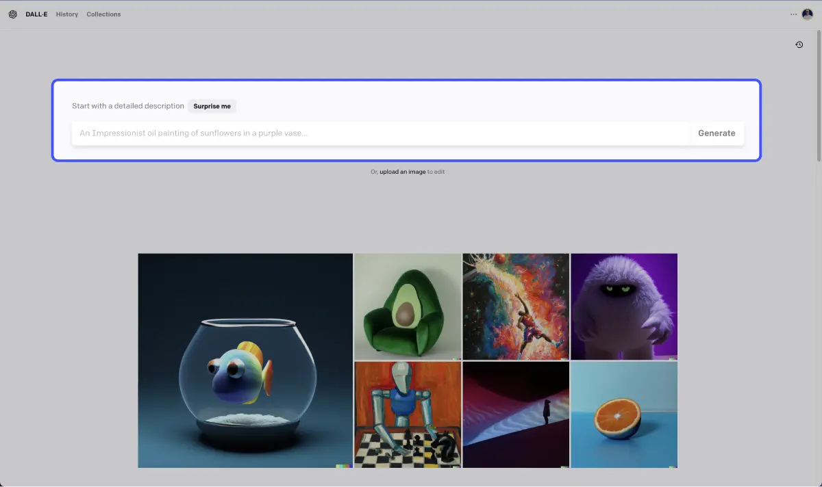 Dall E 3 Interface Screenshot