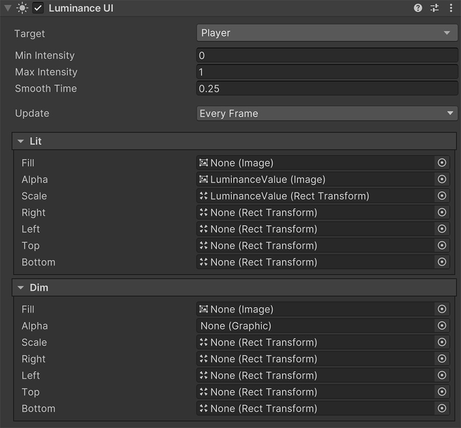 Luminance Interface Screenshot