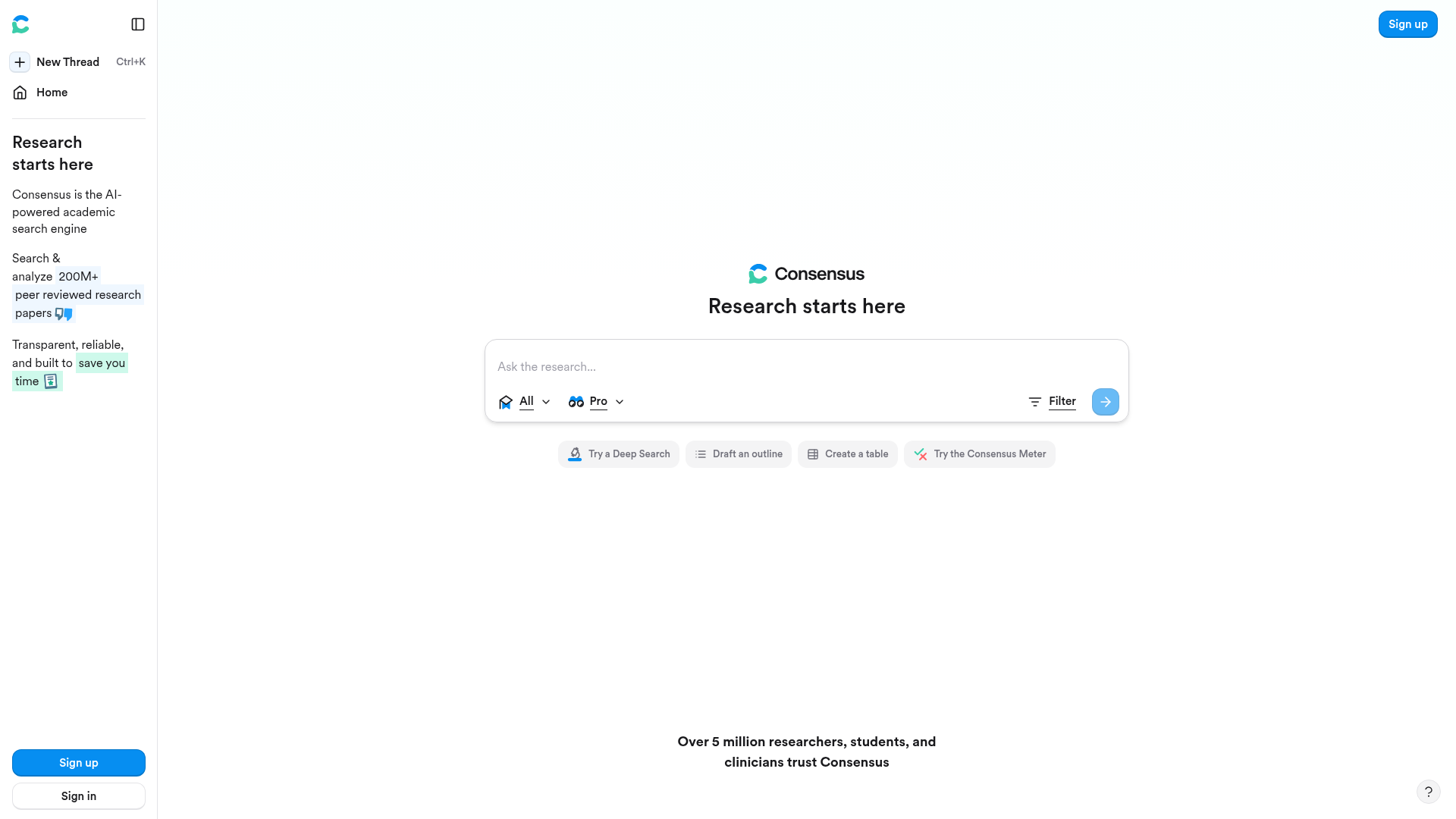 Consensus Interface Screenshot