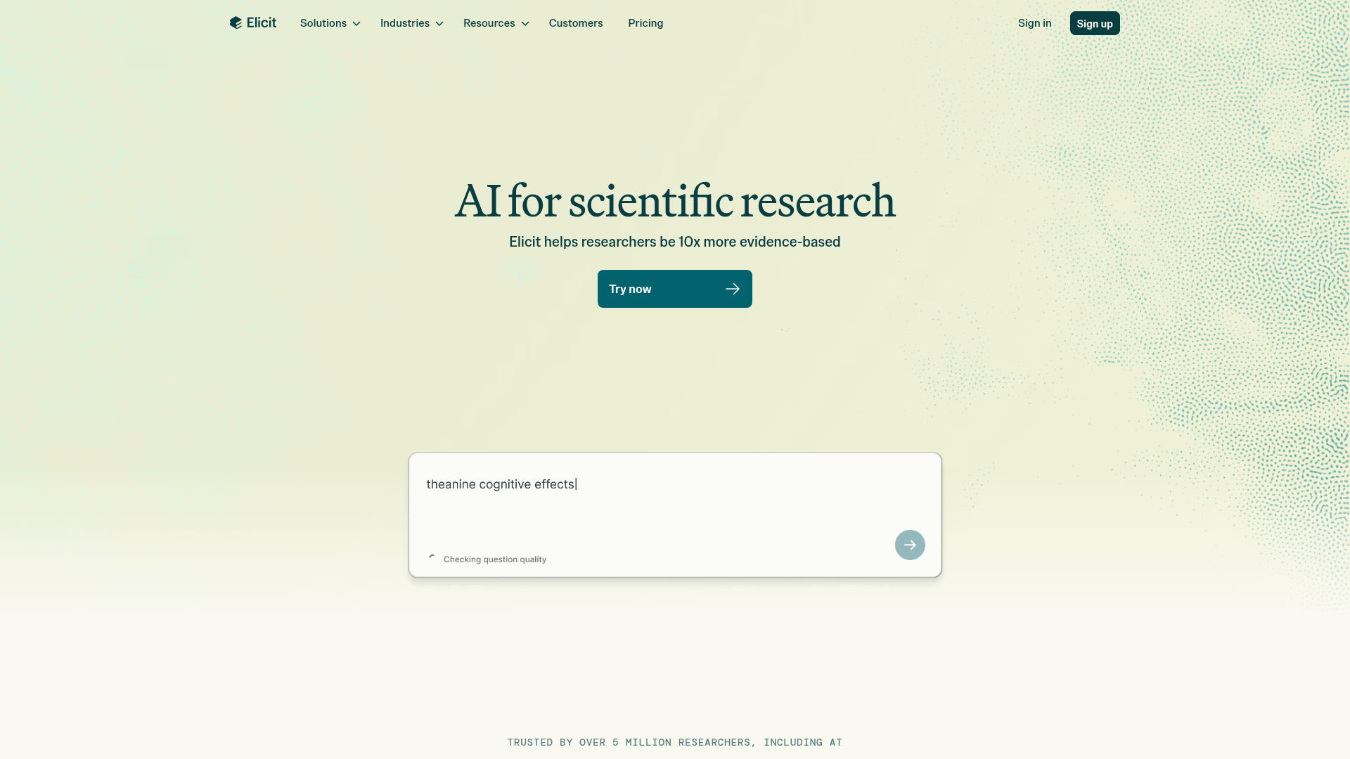 Elicit Interface Screenshot