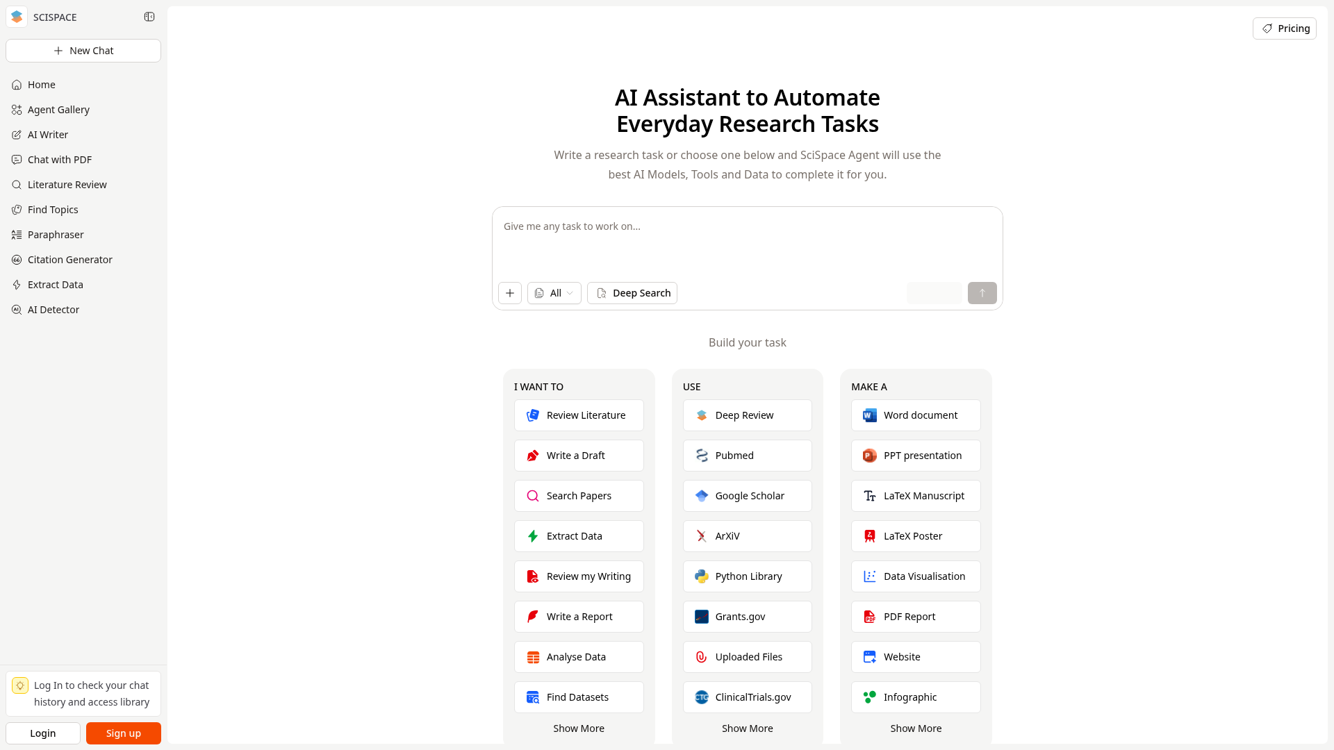 Scispace Interface Screenshot