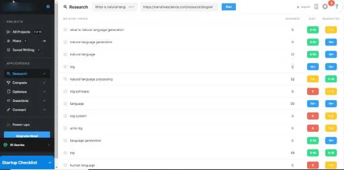 MarketMuse Interface